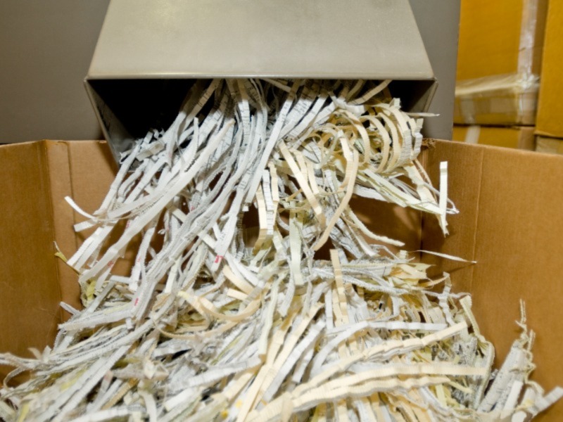Commercial paper shredder in progress