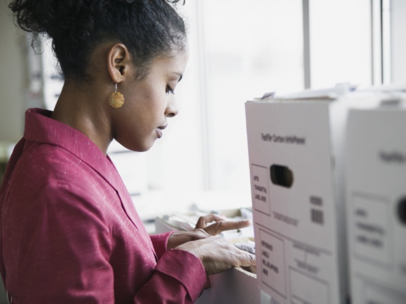 Young woman working in an office