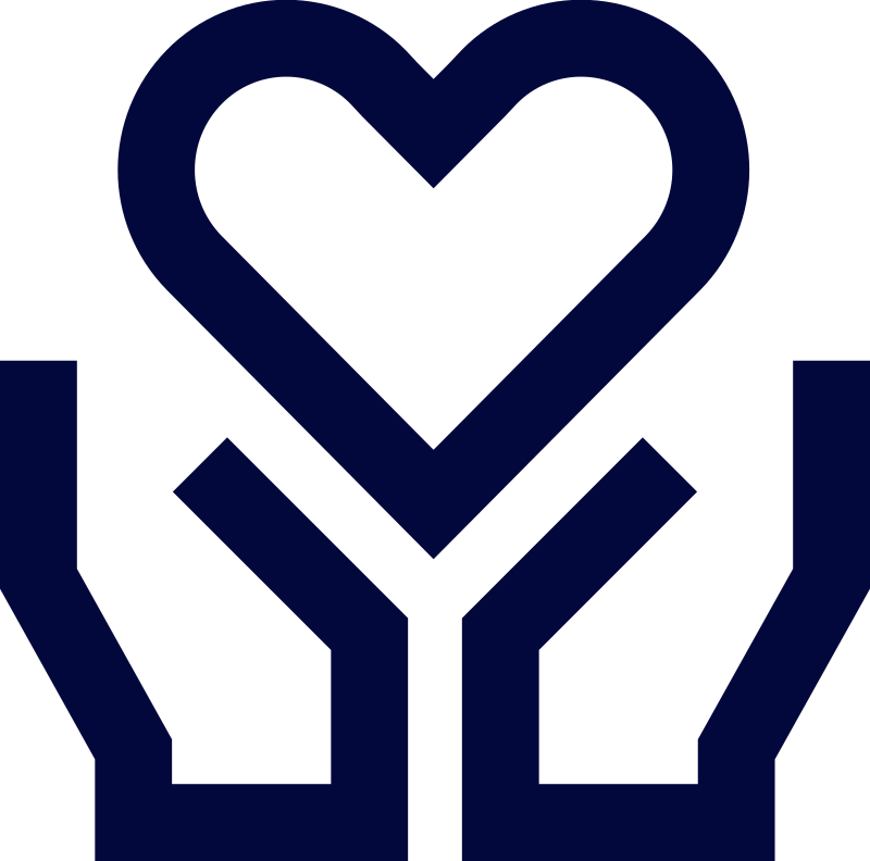 Health hands dark blue graphics