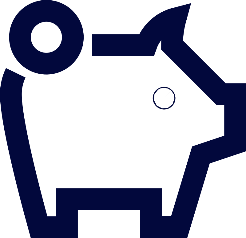 Piggy bank dark blue icon