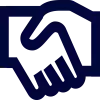 handshake blue icon