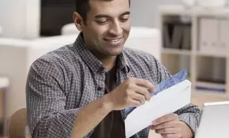 Man opening post