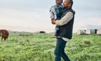 Justice & policing - Man with daughter in the field