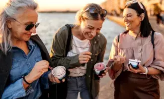 Travel-Ladies enjoying icecream