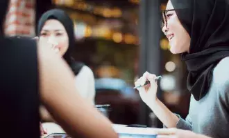 students discussing