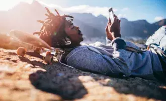 Man looking at phone