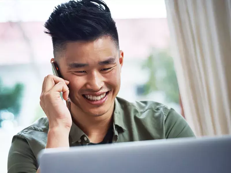 home worker on phone