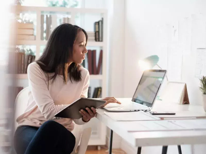 Women working from from home