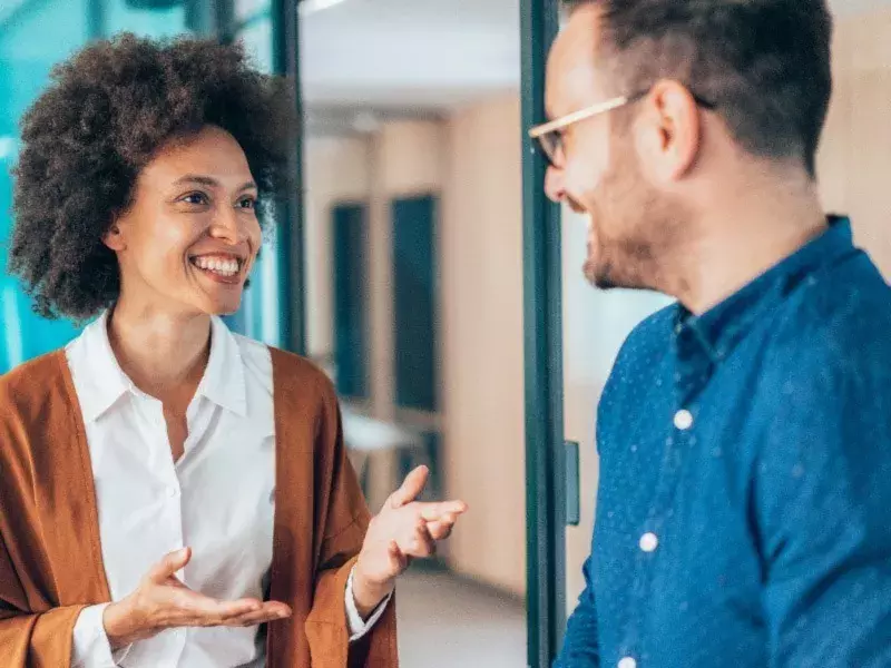Capita careers Diversity & inclusion 2 people talking