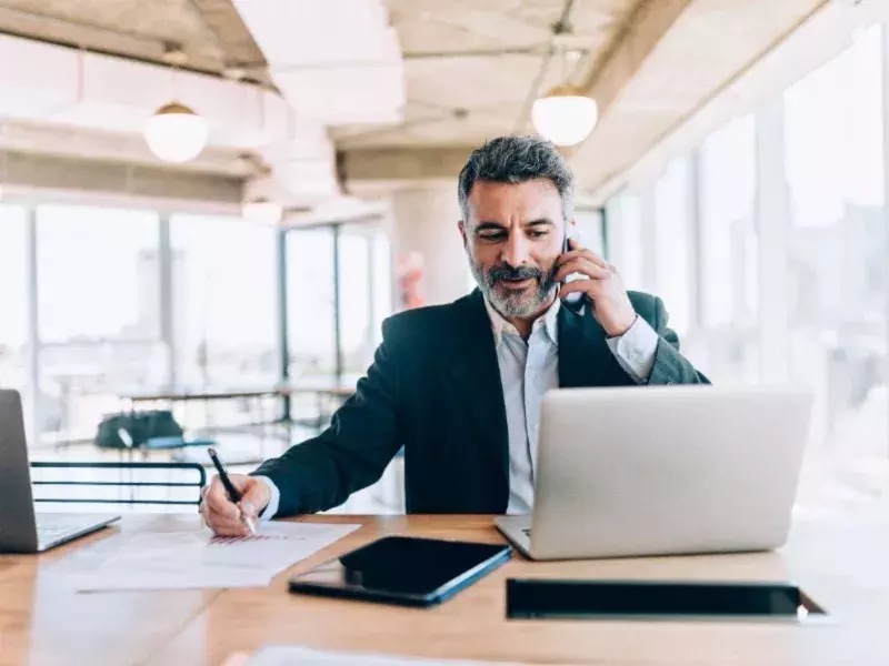 business man using phone